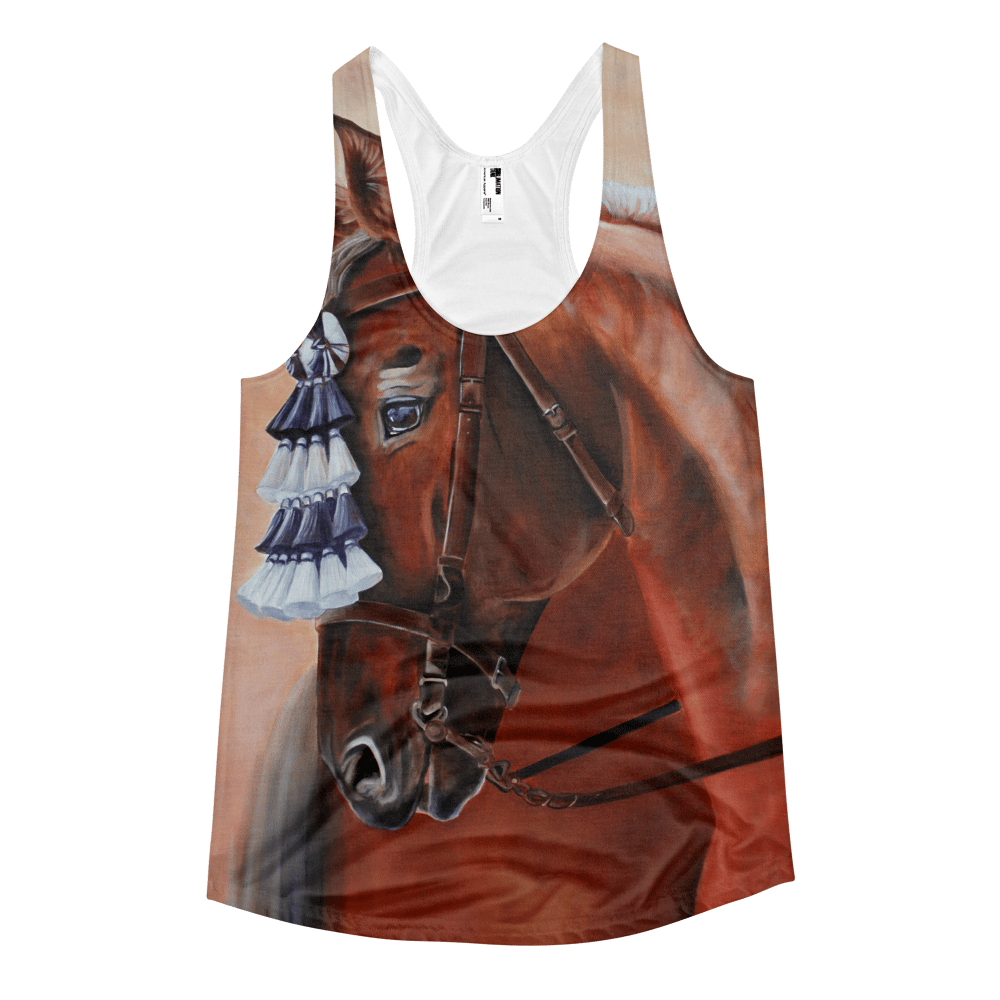 Image of Red Show Horse Racerback Tank