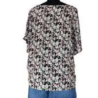 Image 3 of Natural Life Floral Loose Fit V Neck Dolman Shirt - Size XS