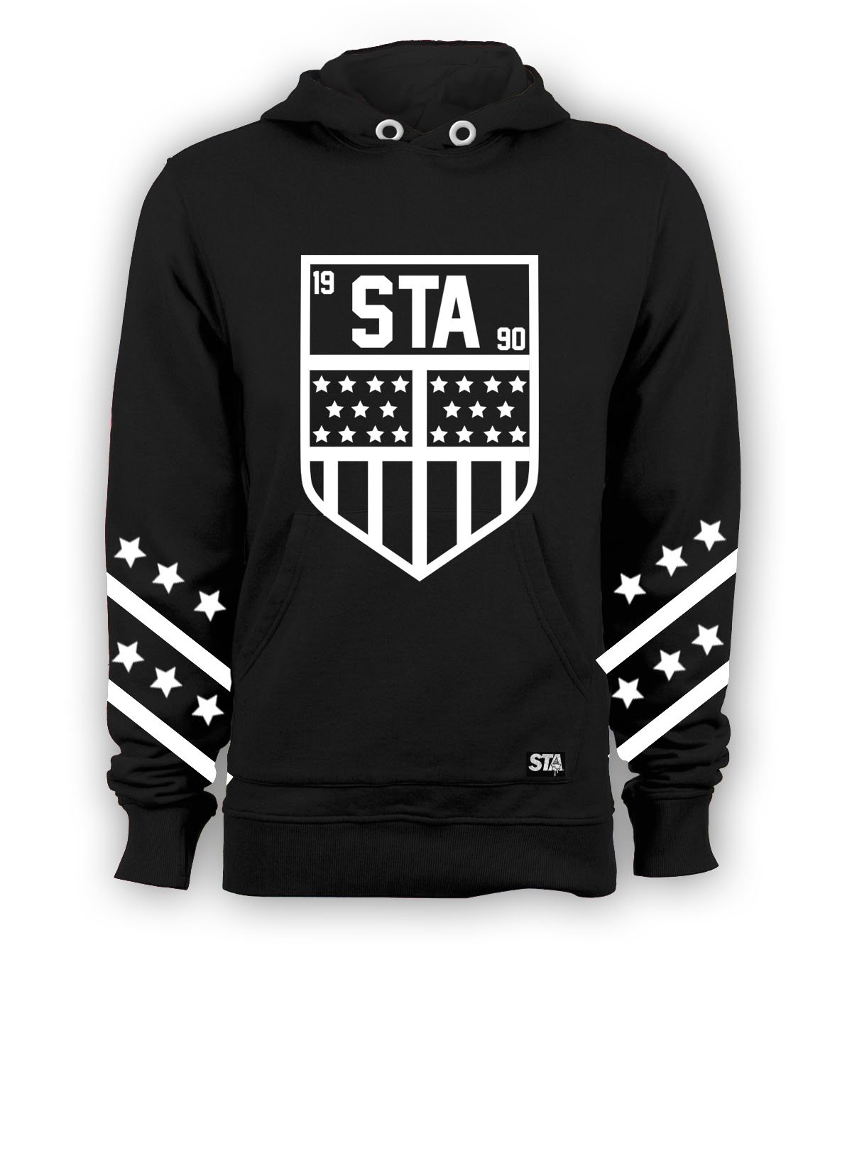 Image of Sta Badge T shirt Hoody Black 