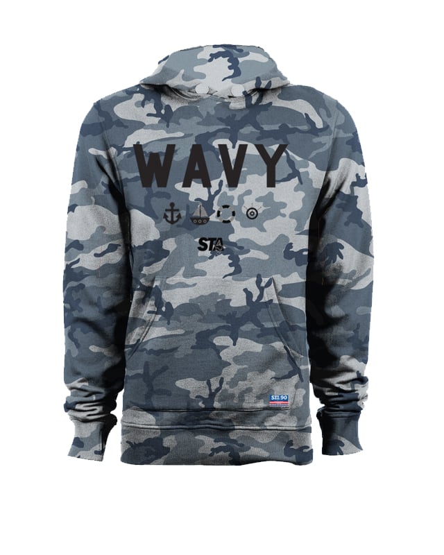 Image of Wavy Navy Camo Hoody 