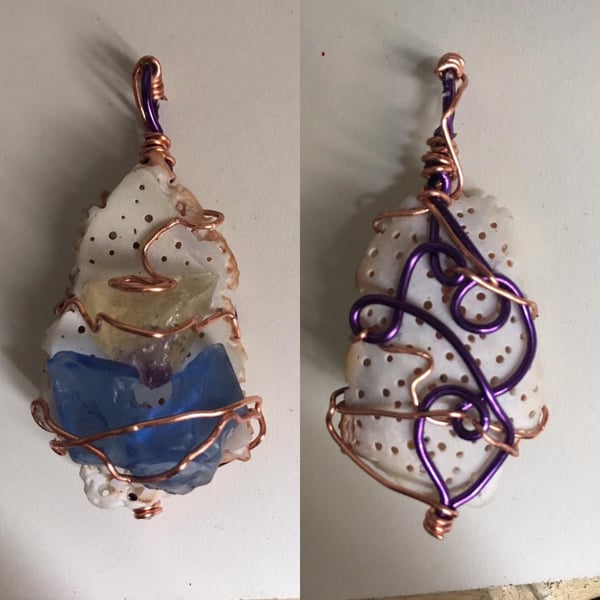 Image of Sea Glass Wire Wrapped Pendant 