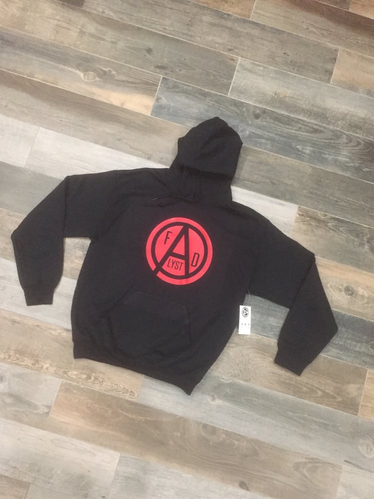 Image of Black Hoodie Red Logo
