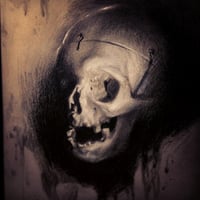 'SKULL STUDY' - Original Artwork - Graphite on grey toned paper w/ white chalk highlights