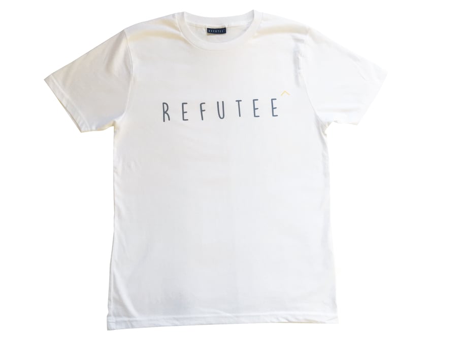 Image of Refutee White Mens tshirt with 2 colour print