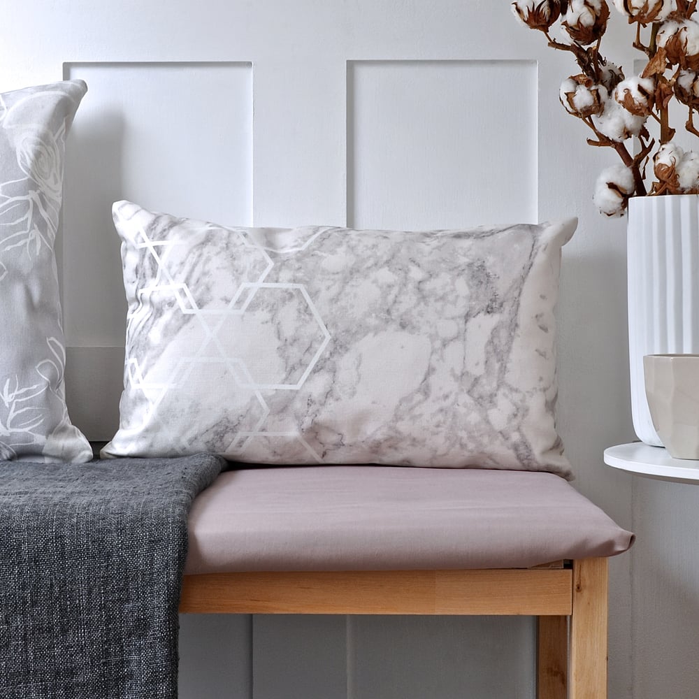 Image of Long Geometric Marble Cushion