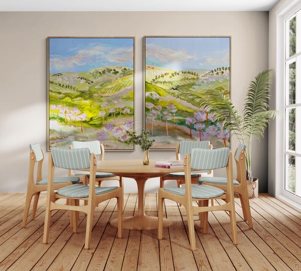 Image of Fleurieu Hill with Purple Trees (Pair)