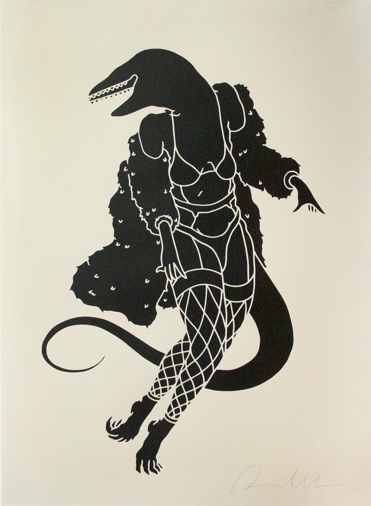 Image of Lizard in Fur Screen Print