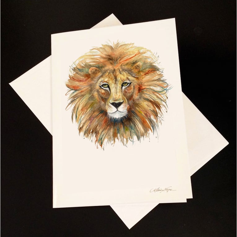 Image of Lion 5-Pack Greeting Card Set