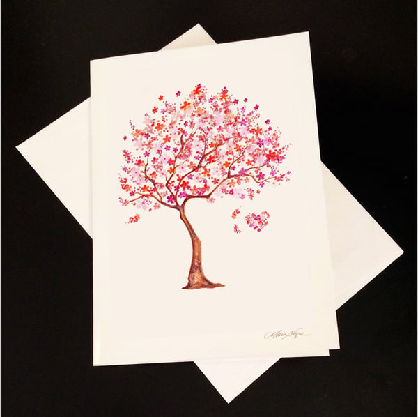 Image of Cherry Blossom 5-Pack Greeting Card Set