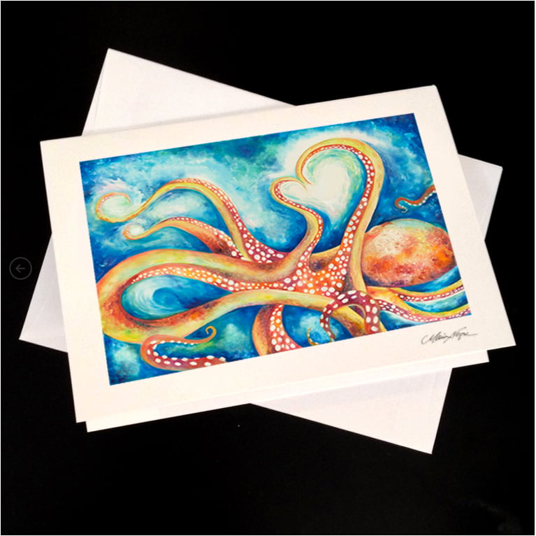 Image of Octopus 5-Pack Greeting Card Set