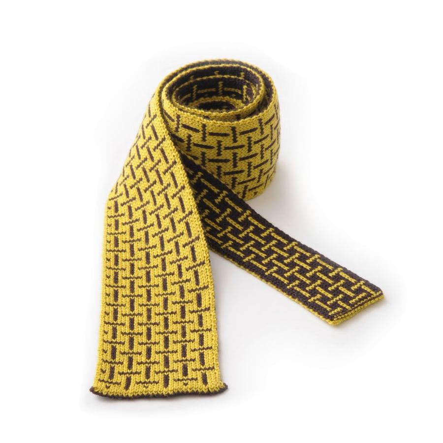 Image of T Cross Tie - Yellow x Chocolate 