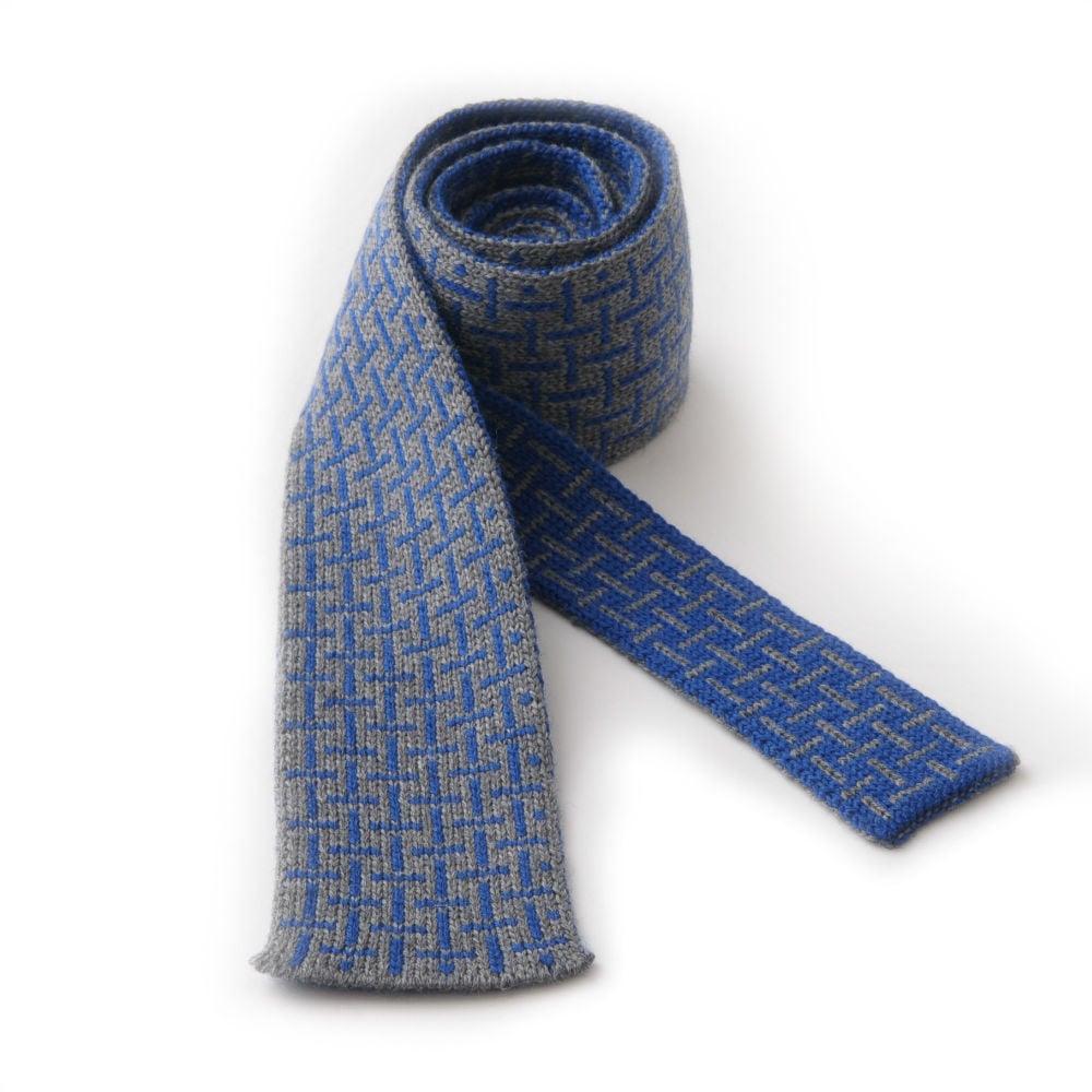 Image of T Cross Tie - Grey x Blue 