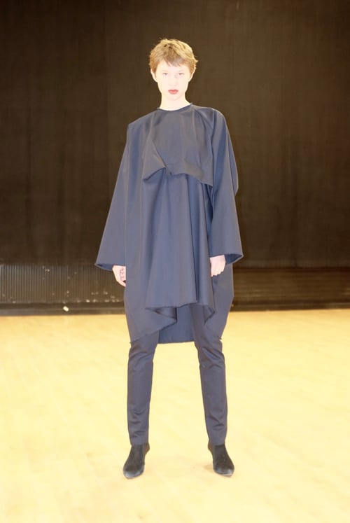 Image of Dress 1 - Cotton twill - Dark blue