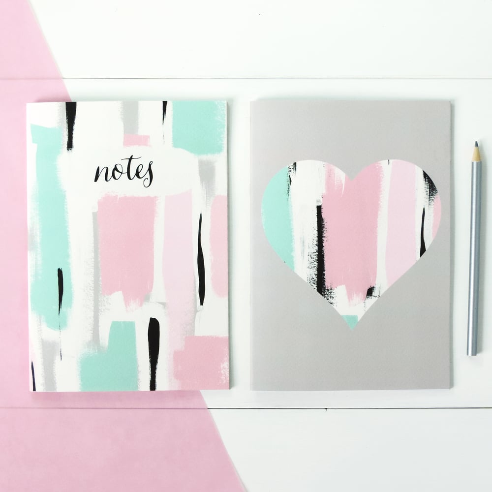 Image of Personalised Love Heart Notebook Set