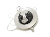 Image of Silvered Lava Flat Ring Pendant