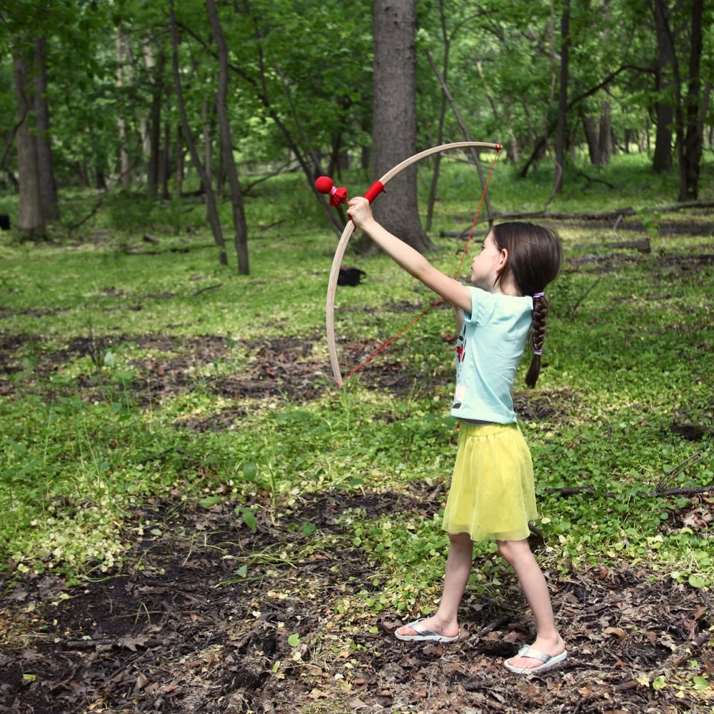 childrens wooden bow and arrow