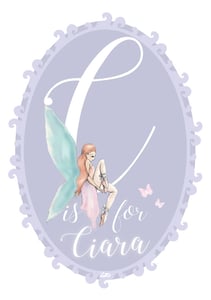 Image of Purple Fairy Initial Print