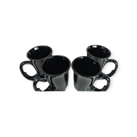 Image 2 of Set of 4 Black Amethyst Horn Mugs