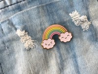 Image 5 of Happy Rainbow Enamel Pin - GLITTER
