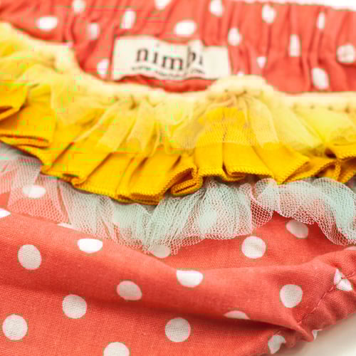 Image of Bambini Ruffled Pilchers - Peach Polka