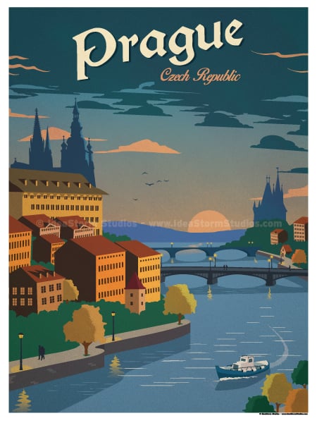 Image of Vintage Prague Poster