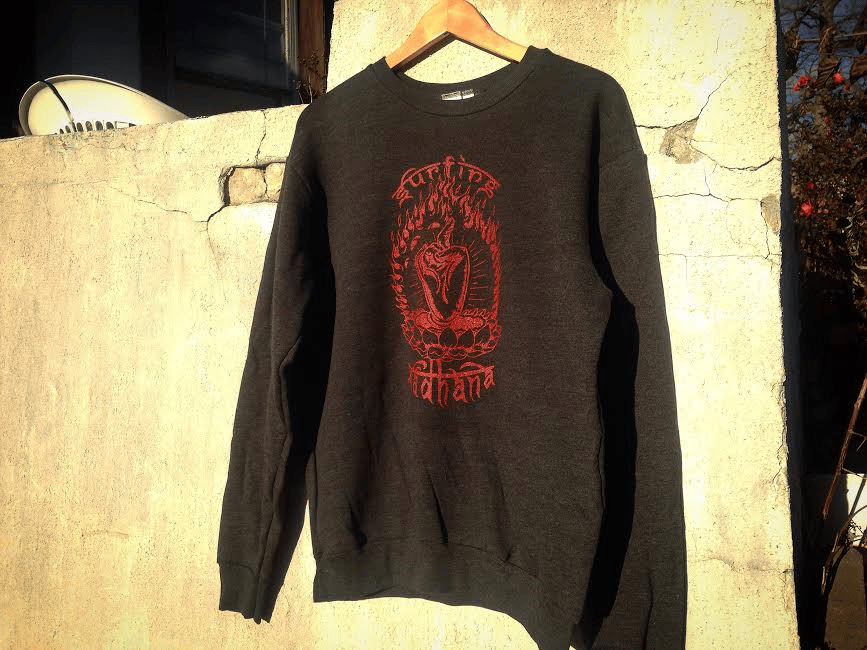 Image of Metal Mudrah by Patrick Dean /// Red Ink on Ash Black