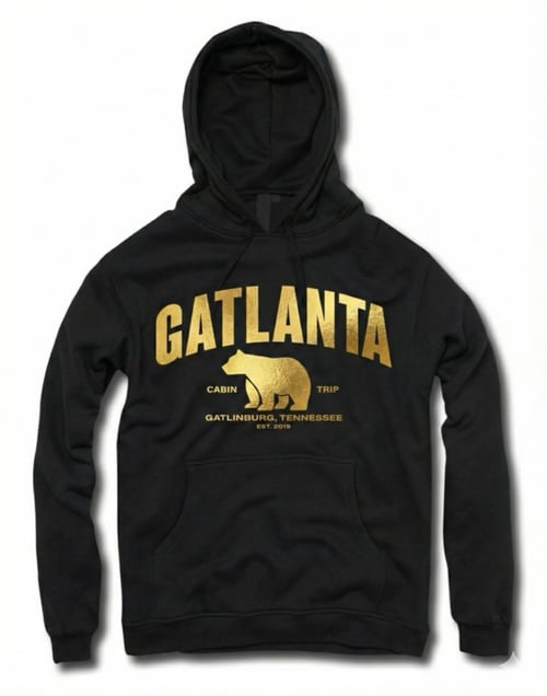 Black GATLANTA hoodie with bear logo
