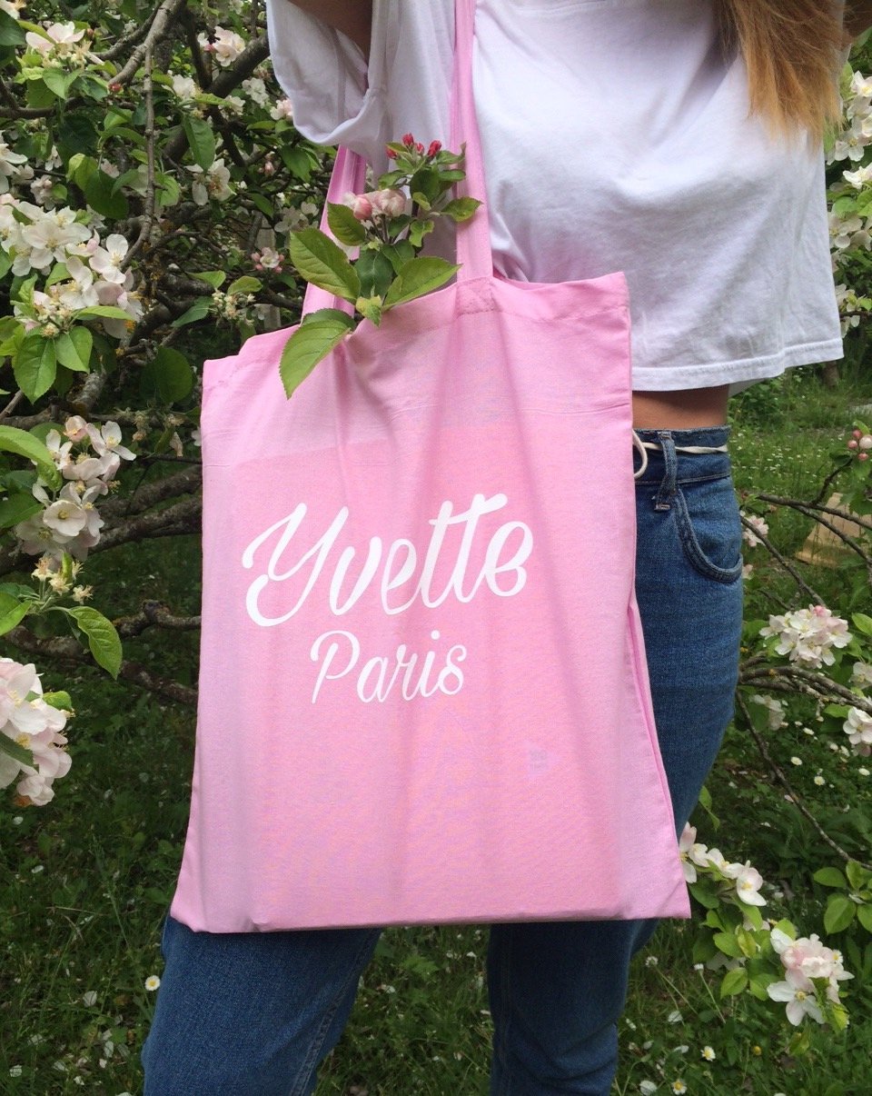 Image of Tote bag "Yvette Paris" Rosé 