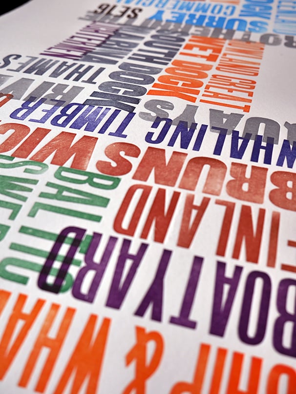 Image of SE16 Typographic Letterpress Print