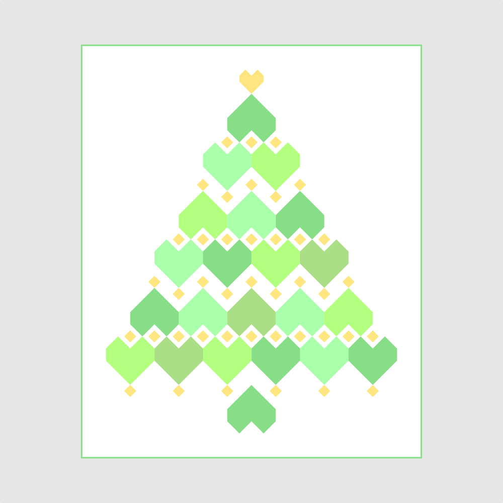 Image of Christmas Hearts - Christmas Tree PDF Quilt Pattern