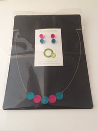 Image 2 of Náhrdelník tyrkysová x fuchsiová růžová 