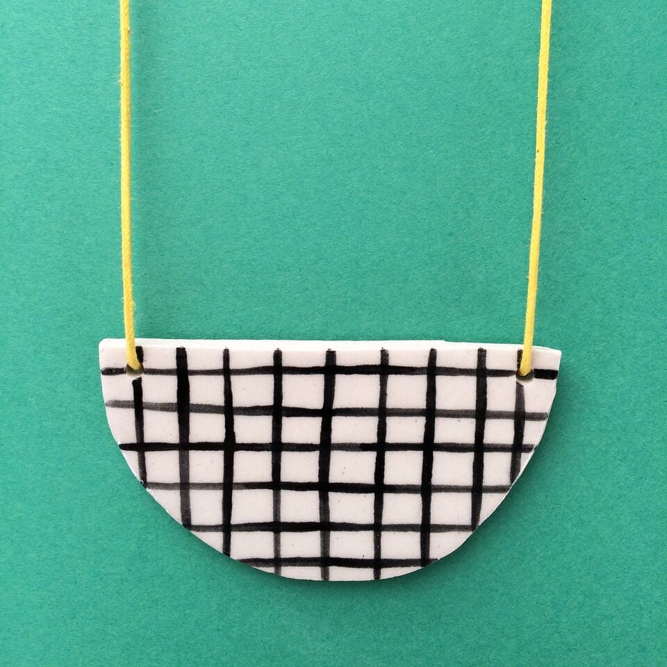 Image of Slab Necklace - Grid
