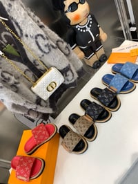 Image 1 of LV Pillow Denim Slides