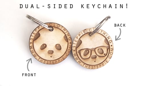 Image of Wood Panda Keychain