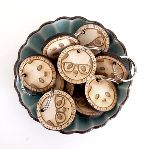 Image of Wood Panda Keychain