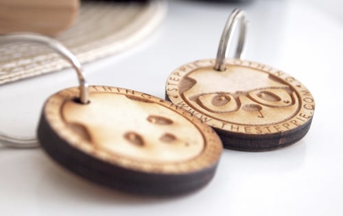 Image of Wood Panda Keychain