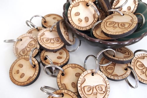 Image of Wood Panda Keychain