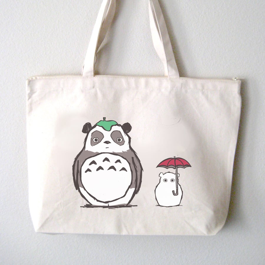 Image of "Totoro Panda" Tote Bag