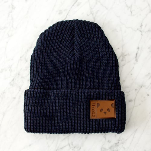 Image of "Panda Face" Beanie (Navy)