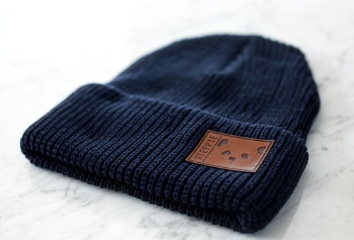 Image of "Panda Face" Beanie (Navy)