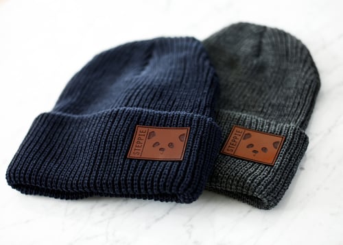 Image of "Panda Face" Beanie (Navy)