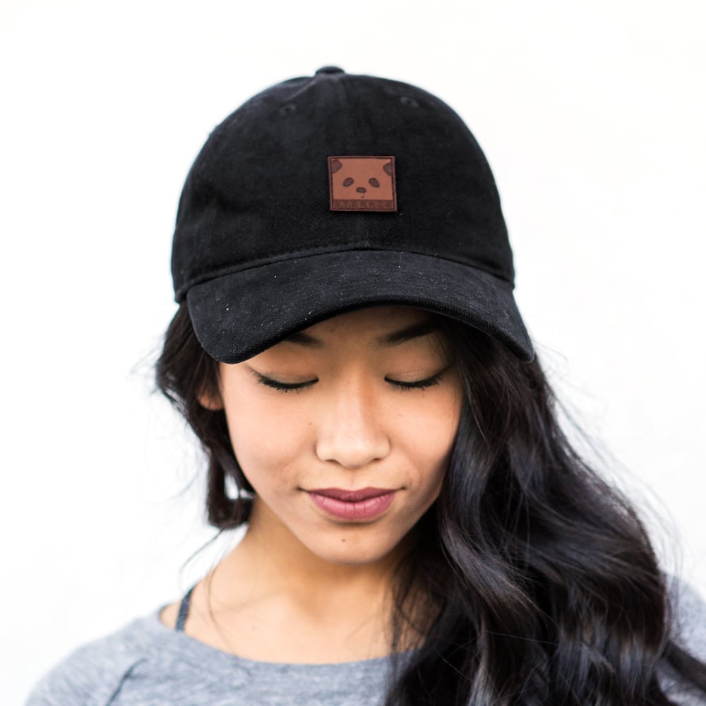 Image of "Panda Face" Dad Hat (Black)