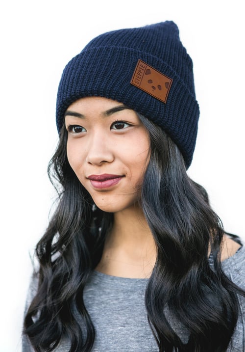 Image of "Panda Face" Beanie (Navy)