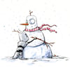 Robot Snowman Holiday Card