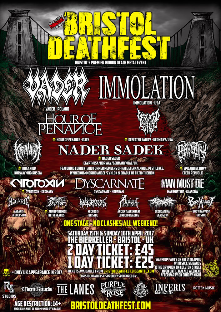 Image of BRISTOL DEATHFEST 1 & 2 DAY E-TICKETS