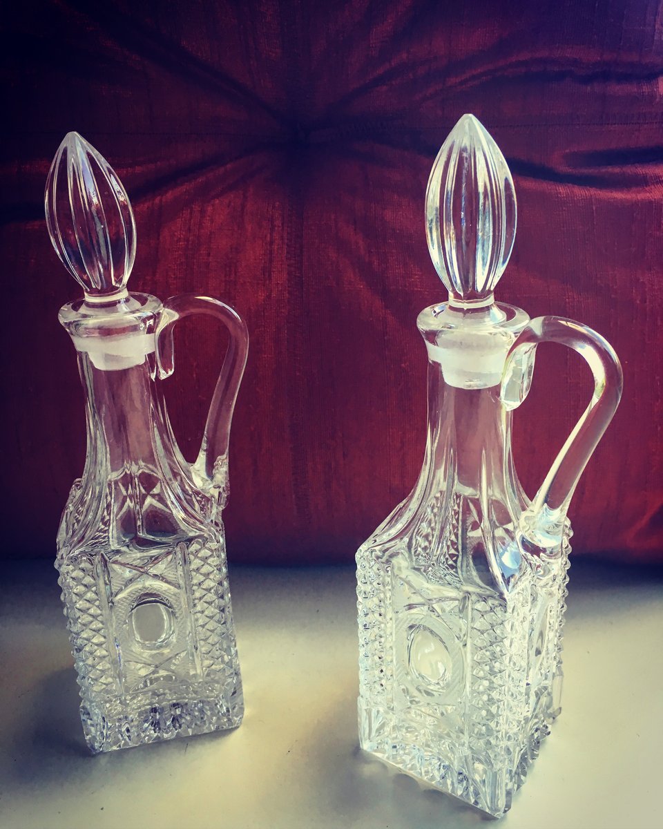 Antique Glass Cruet Made by Hawkes Glass Company , Salad Dressing Container  Maple Syrup Honey Cruet 