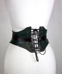 Image 3 of Hunter Leather w/ Resin Button Corset Belt