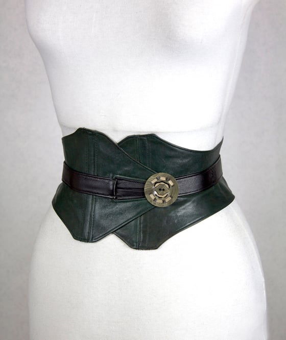Image of Hunter Leather w/ Resin Button Corset Belt