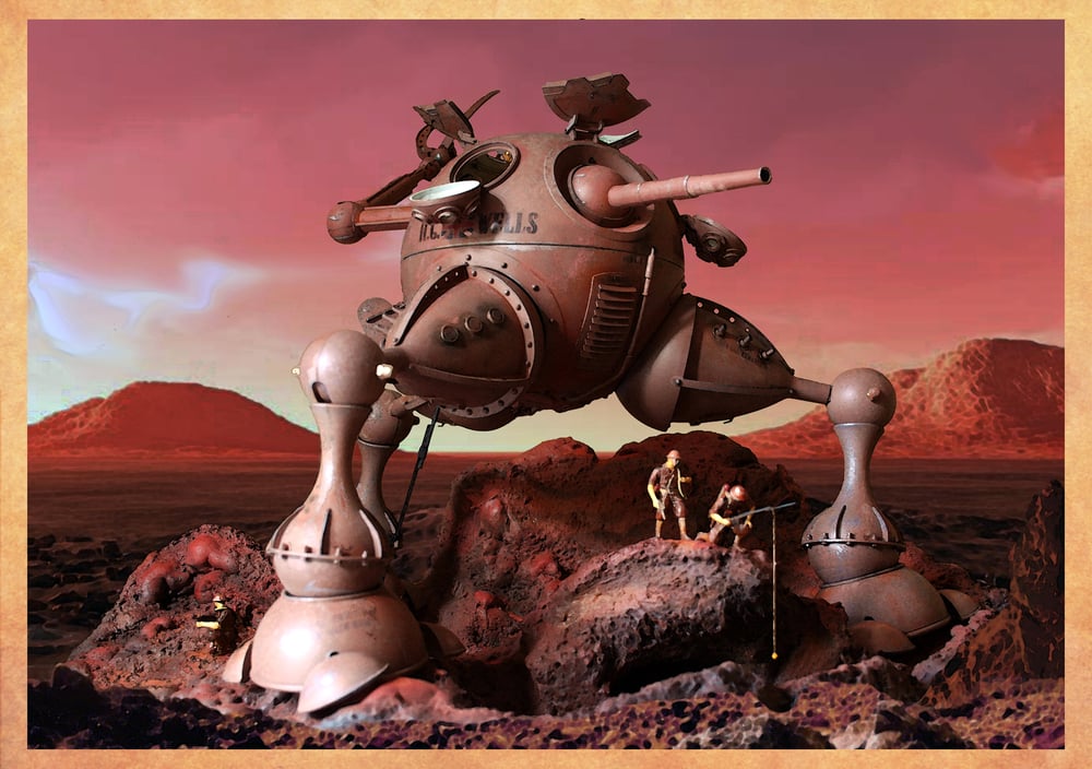 Image of Herr Döktor's Laboratory Postcard No. 1- "The GLADSTONE Main Battle Tank"