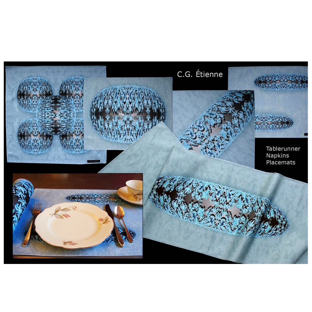 Image of Digitally printed cotton napkin CG Etienne - diagonal